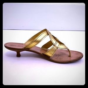 MIU MIU gold thong sandals